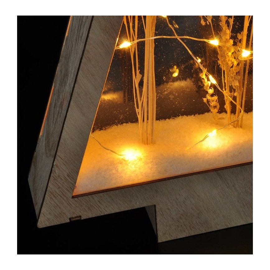 Décoration de Noël LED/2xAA fleurs d'hiver couvertes de neige