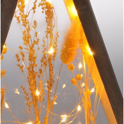 Décoration de Noël LED/2xAA fleurs d'hiver couvertes de neige
