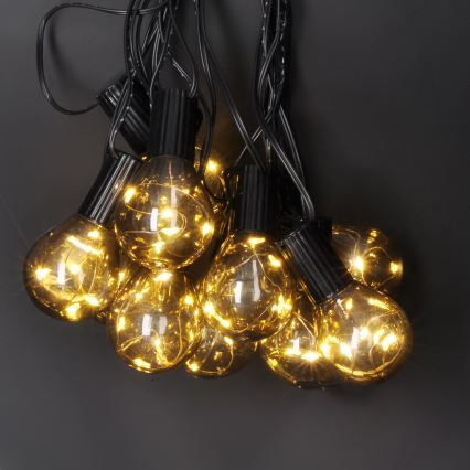 Guirlande LED décorative d'extérieur GIRLANDA — 10 LED, alimentée par 3 piles AA, 3 m, IP44, blanc chaud