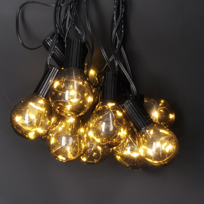 Guirlande LED décorative d'extérieur GIRLANDA — 10 LED, alimentée par 3 piles AA, 3 m, IP44, blanc chaud