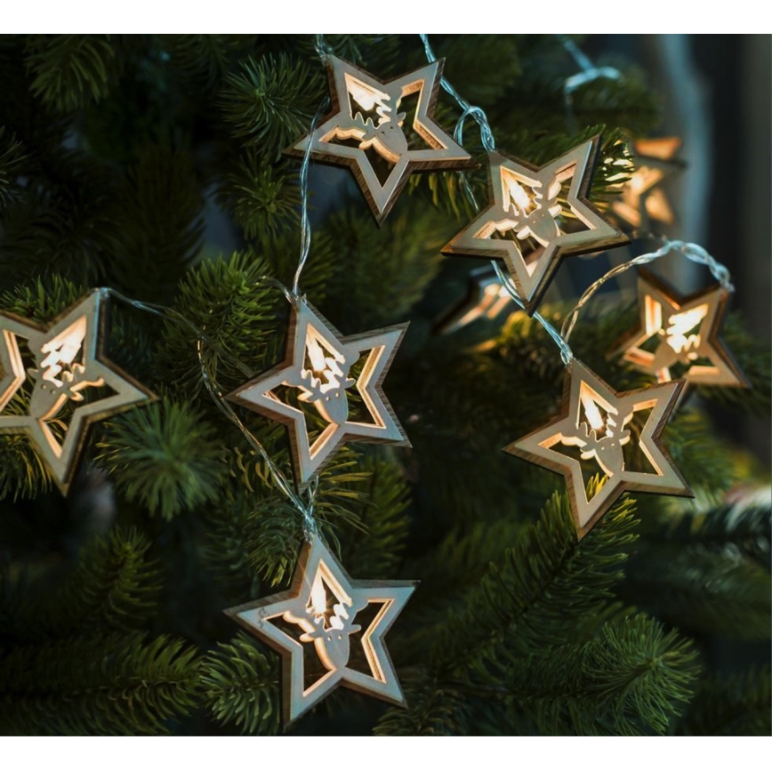 Guirlande de Noël à LED 10xLED/2xAA 1,8 m blanc chaud