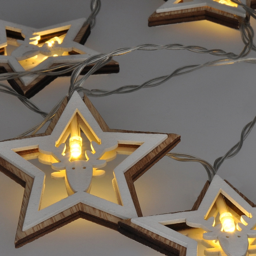 Guirlande de Noël à LED 10xLED/2xAA 1,8 m blanc chaud