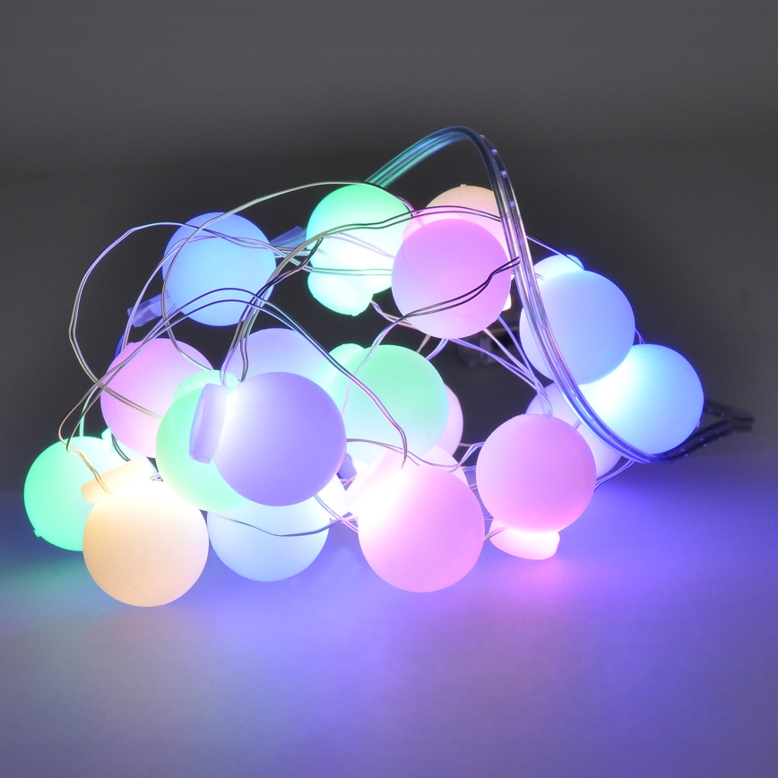 Guirlande de Noël 40 LED, 2 piles AA, 4,3 m, multicolore