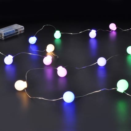 Guirlande de Noël 40 LED, 2 piles AA, 4,3 m, multicolore