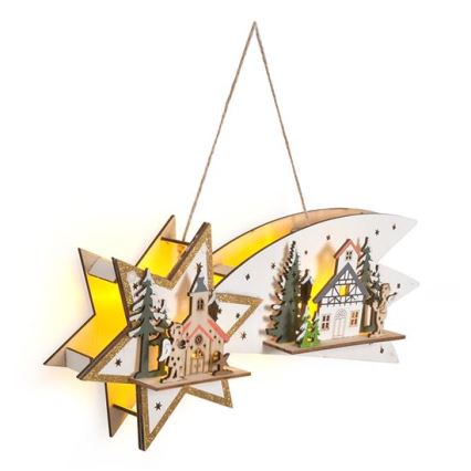 Décoration de Noël LED comète 10xLED/2xAA