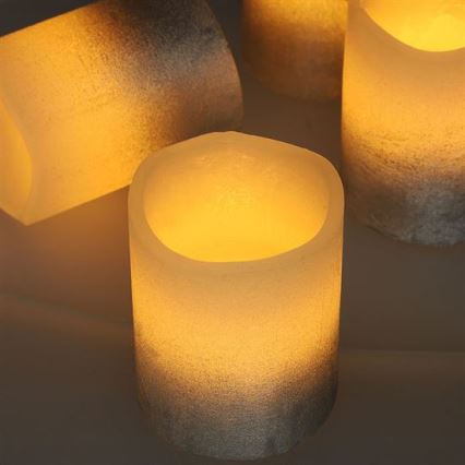 Lot de 4 bougies LED en cire naturelle LED/1xCR2032, blanc chaud