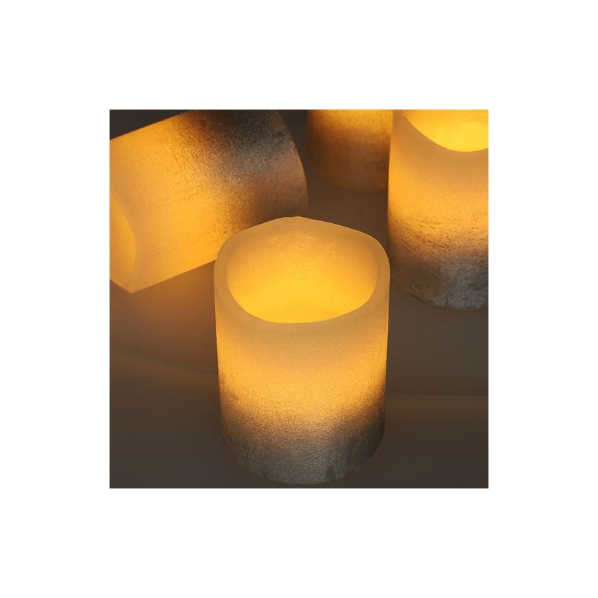Lot de 4 bougies LED en cire naturelle LED/1xCR2032, blanc chaud