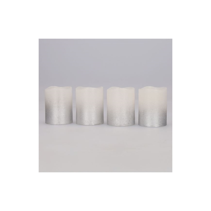 Lot de 4 bougies LED en cire naturelle LED/1xCR2032, blanc chaud