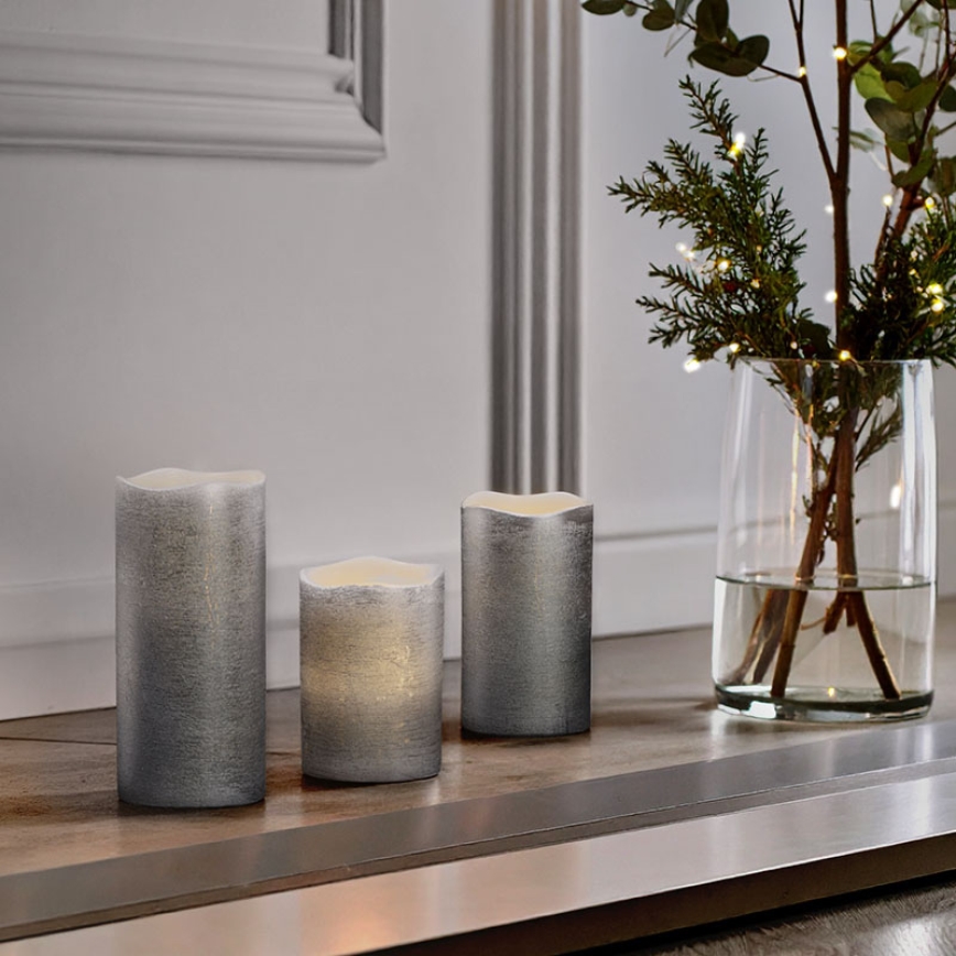 Lot de 3 bougies LED LED/3xAAA, blanc chaud