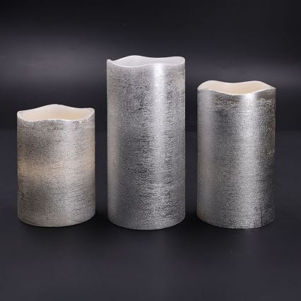 Lot de 3 bougies LED LED/3xAAA, blanc chaud