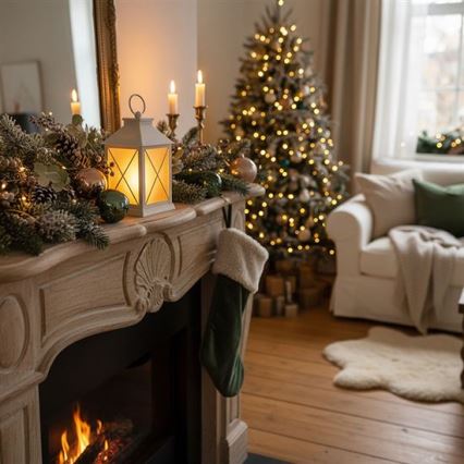 Lanterne de Noël LED/2xAA blanc chaud