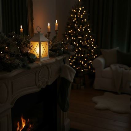 Lanterne de Noël LED/2xAA blanc chaud