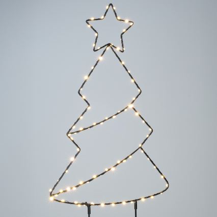 Décoration de Noël extérieure LED 85xLED/3xAA IP44, sapin, blanc chaud