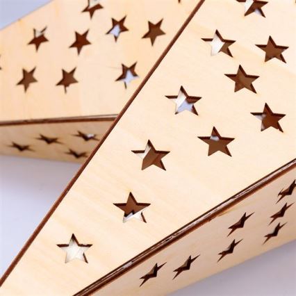 Décoration de Noël LED étoile beige 20xLED/2xAA blanc chaud