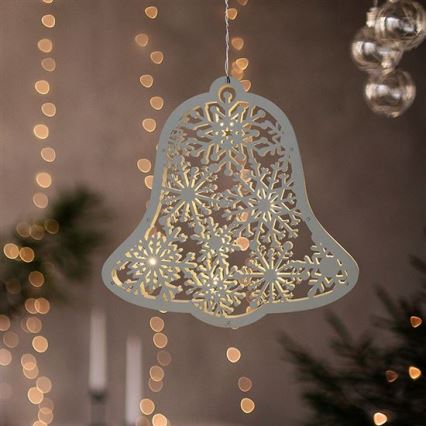 Décoration de Noël LED 9xLED/2xAA blanc chaud clochette