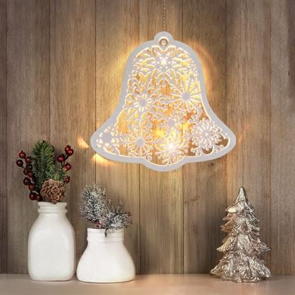 Décoration de Noël LED 9xLED/2xAA blanc chaud clochette
