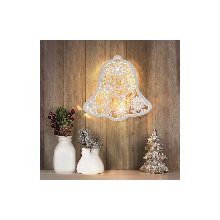 Décoration de Noël LED 9xLED/2xAA blanc chaud clochette