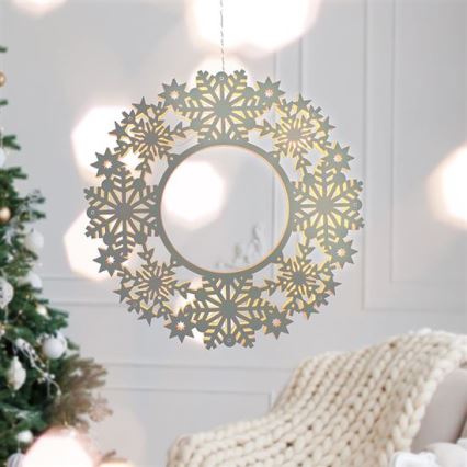 Couronne de Noël LED 10xLED/2xAA blanc chaud