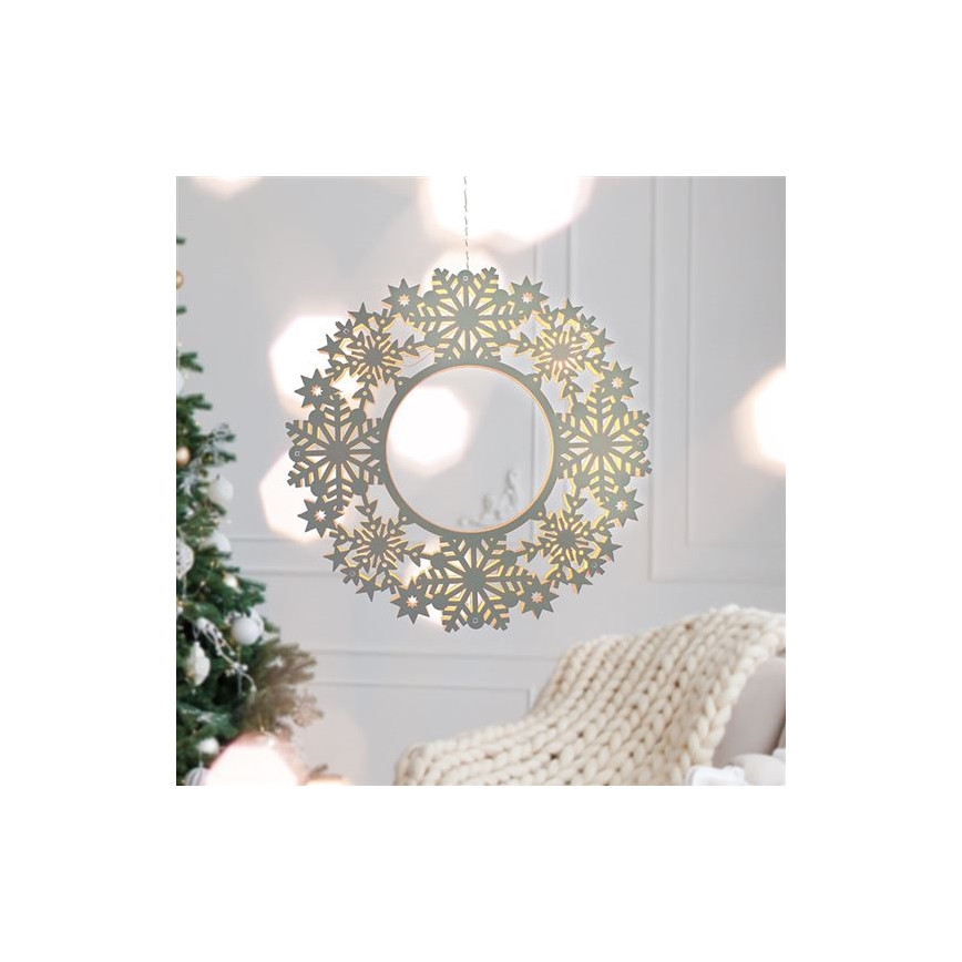 Couronne de Noël LED 10xLED/2xAA blanc chaud