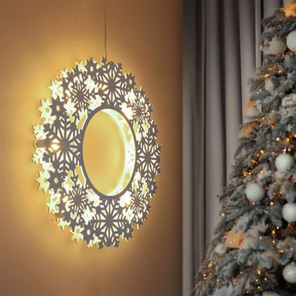 Couronne de Noël LED 10xLED/2xAA blanc chaud