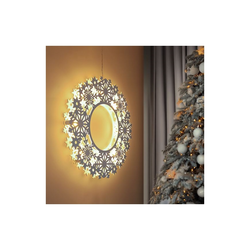 Couronne de Noël LED 10xLED/2xAA blanc chaud