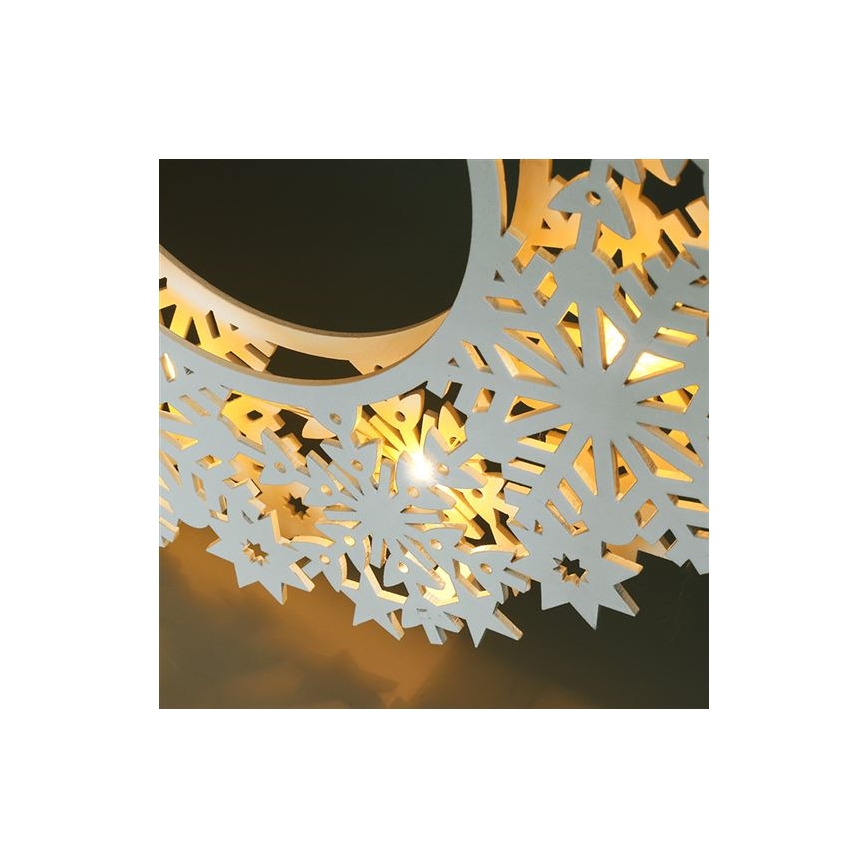Couronne de Noël LED 10xLED/2xAA blanc chaud