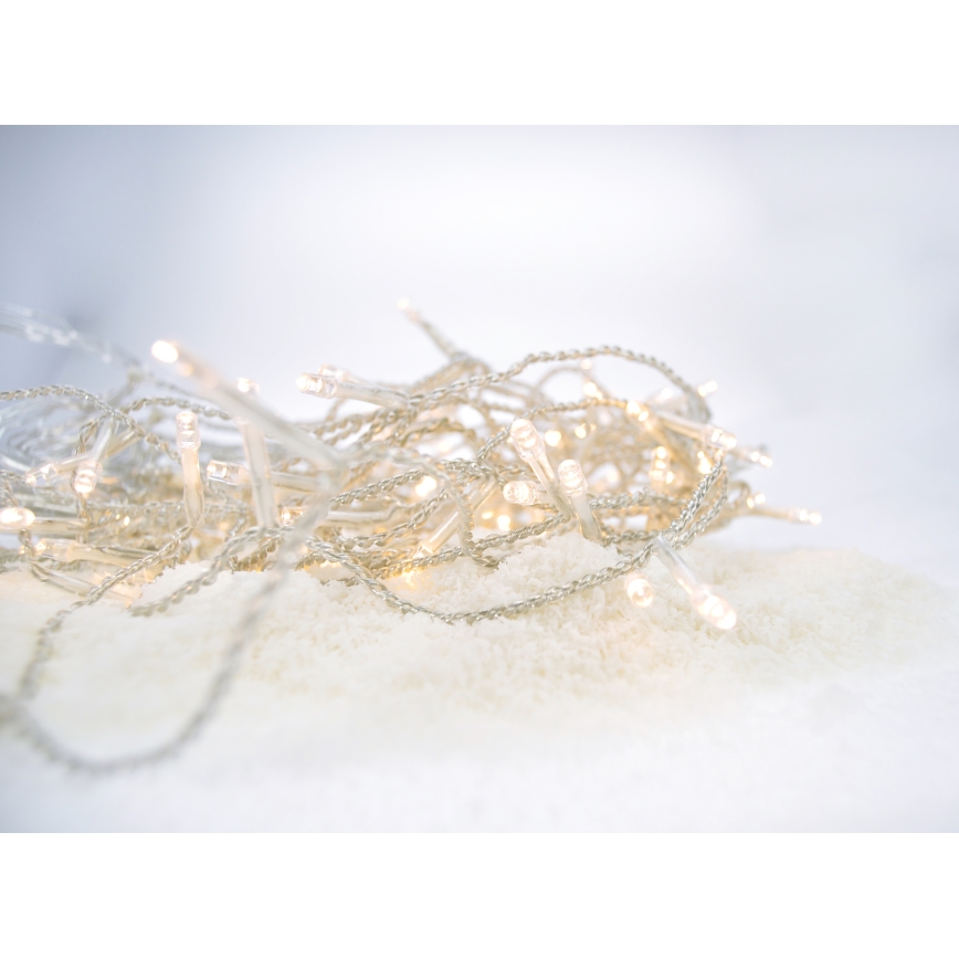 Rideau lumineux LED d'extérieur 360 LED/8 fonctions, 15 m, IP44, blanc chaud