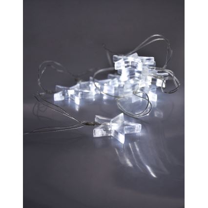 Guirlande de Noël LED 10xLED/2xAA 2,5m blanc froid