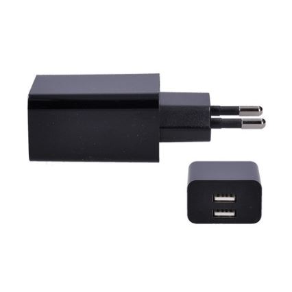 Solight DC48A - Adaptateur de charge 2xUSB/3100mA/230V noir