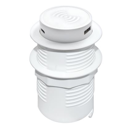 Chargeur sans fil intégré + USB A+C blanc