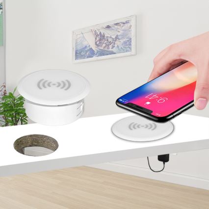 Chargeur sans fil intégré blanc