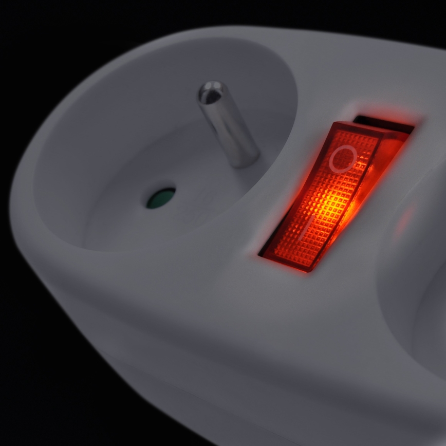 Biplite avec interrupteur 2x 10A blanc