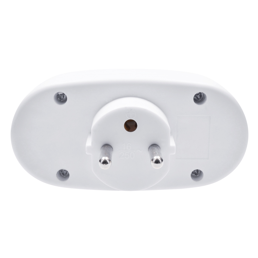 Biplite avec interrupteur 2x 10A blanc