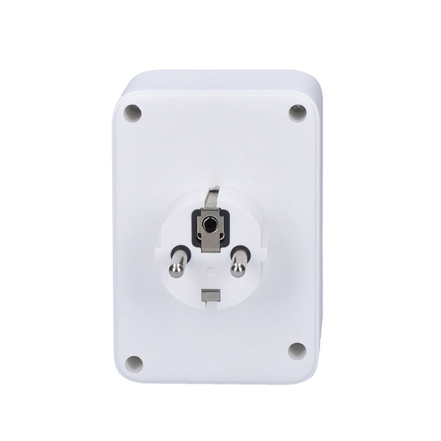 Multiprise blanche 1x 16 A + 2x 2,5 A avec chargeur USB 2 ports (A + C)