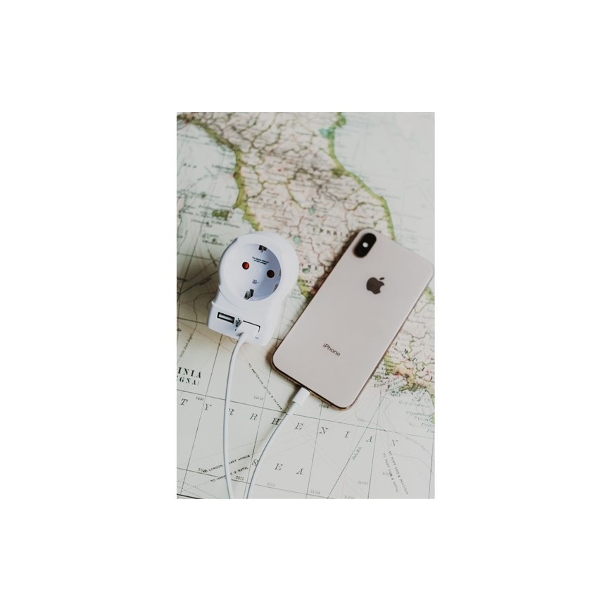 Adaptateur de voyage pour les États-Unis 230V + 2x port USB