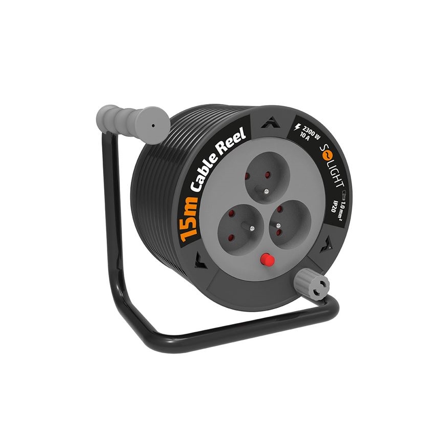 Enrouleur de câble avec 3 prises — 12 m