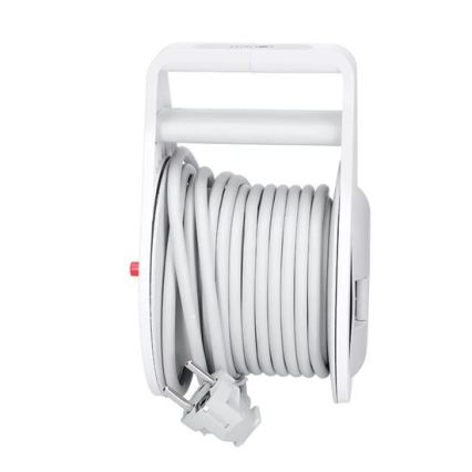 Enrouleur de câble 10 m avec 2 prises et ports USB-A et USB-C