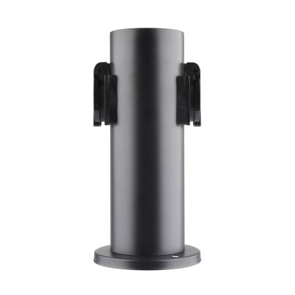 Borne prises électriques extérieure 2Z 230V IP44 noir arrondi
