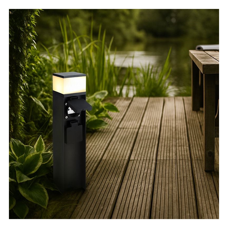 Lampe d'extérieur noire à deux douilles (1x G9, 11 W, 230 V) IP44