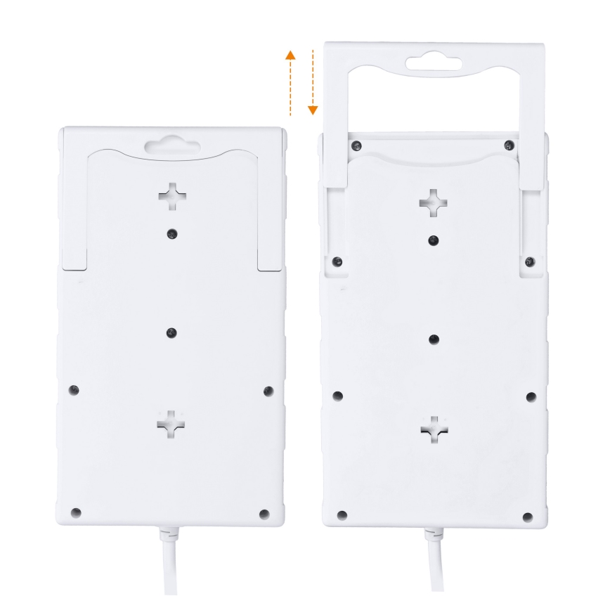 Rallonge avec interrupteur 8Z Type E + 1xUSB-A + 1xUSB-C 2m blanche