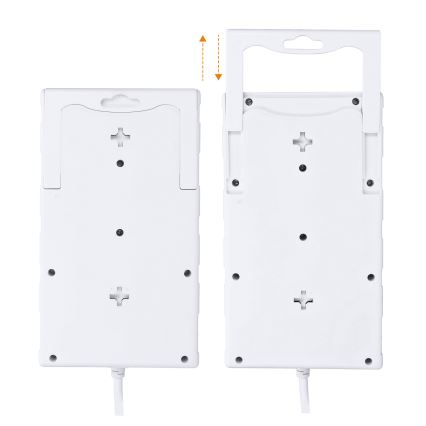 Multiprise 8 prises Type E avec interrupteur et protection contre les surtensions + 1x USB-A + 1x USB-C, 2 m, blanche