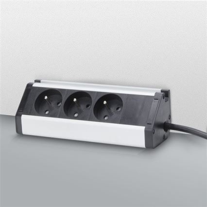Rallonge électrique 3Z 1,5 m aluminium/noir