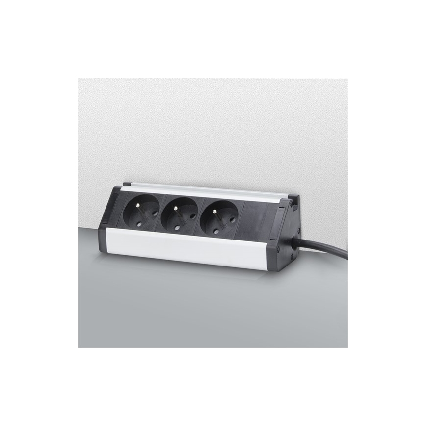 Rallonge électrique 3Z 1,5 m aluminium/noir