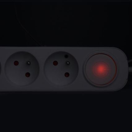 Multiprise 3 prises avec interrupteur et ports de charge USB A et C, câble 3 m