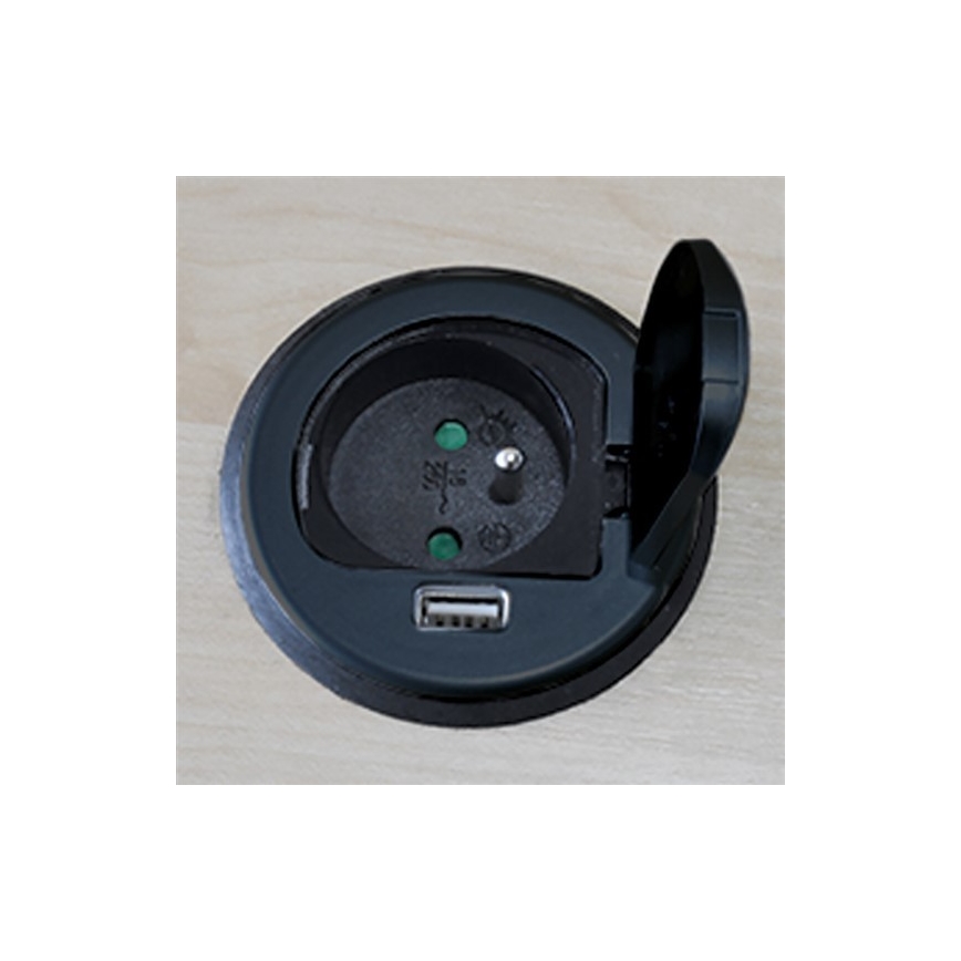 Prise encastrable USB avec cache 230V