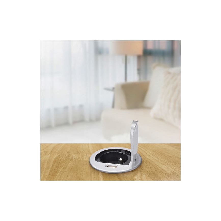 Port USB encastrable avec couvercle 230V