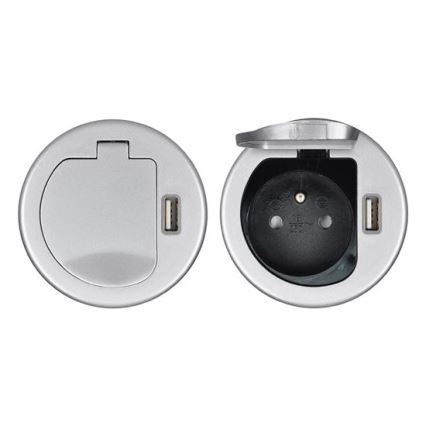 Port USB encastrable avec couvercle 230V
