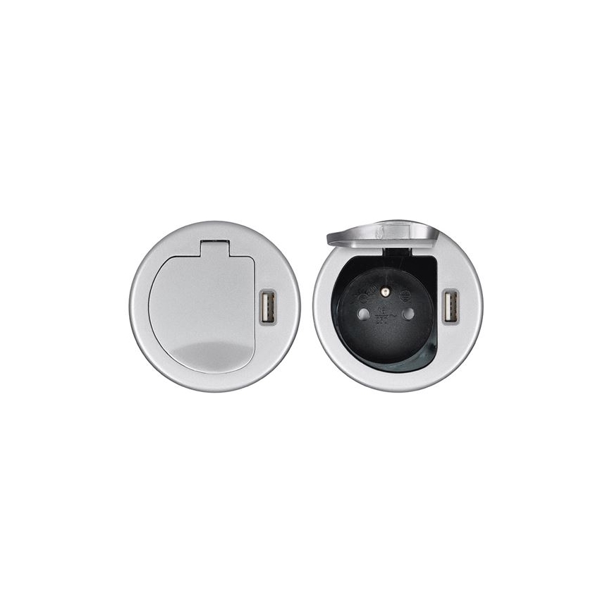 Port USB encastrable avec couvercle 230V