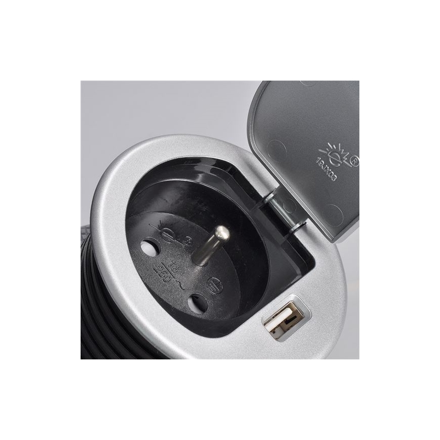 Port USB encastrable avec couvercle 230V
