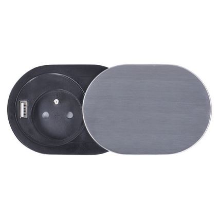 Prise encastrable USB avec cache coulissante 10A/230V